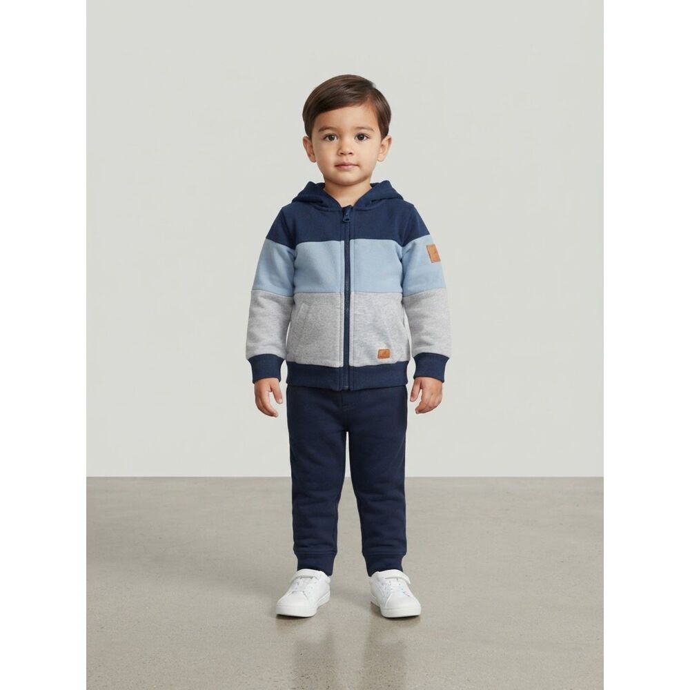 7 For All Mankind Toddler Colorblock Zip Up Hoodie Sweatshirt 18M